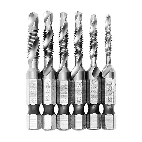 AUTOTOOLHOME Combination Drill and Tap Bit 632nc 832nc 1032nc 1024nc 1224nc 1420nc Set of 6