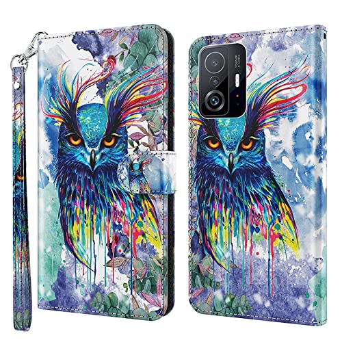 ALILANG Phone Case for Xiaomi Mi 11T  11T Pro Case Premium Flip Magnetic Closure Stand Function Card Holder PU Leather Cover for Xiaomi 11T Pro Wallet CaseBlue Butterfly