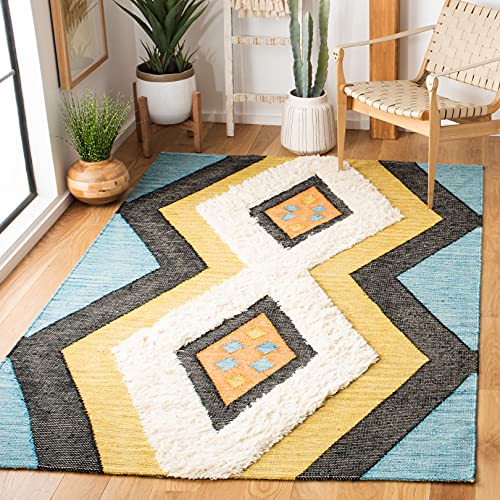 SAFAVIEH Kenya Collection 239 3 x 839 BlackIvory KNY277Z Handmade Southwestern Wool Entryway Foyer Living Room Bedroom Runner Rug