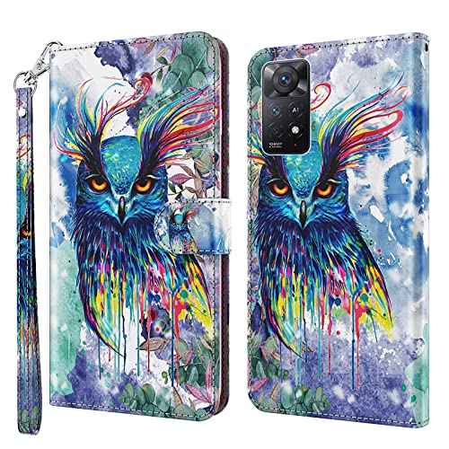 ALILANG Phone Case for Xiaomi Redmi Note 11 4G Not 5G Case Premium Flip Magnetic Closure Stand Function Card Holder PU Leather Cover for Redmi Note 11 4G Wallet CaseBlue Butterfly